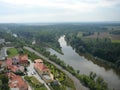 The MÃâºlnÃÂ­k town Ã¢â¬â confluence rivers Vltava and Elbe Royalty Free Stock Photo